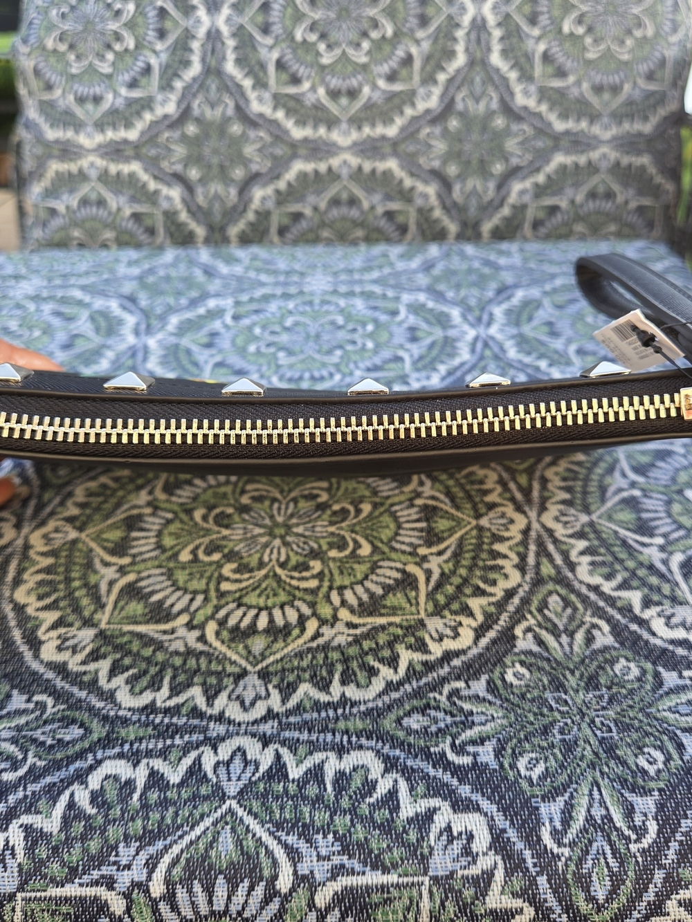 NWT White House Black Market Sunflower Wristlet Clutch Pouch Studded With Bag - Picture 6 of 8
